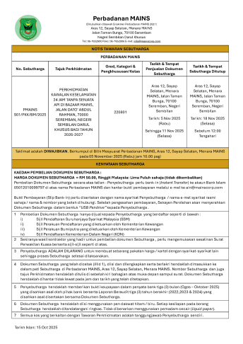 Notis Tawaran Sebutharga Perkhidmatan - Security BM